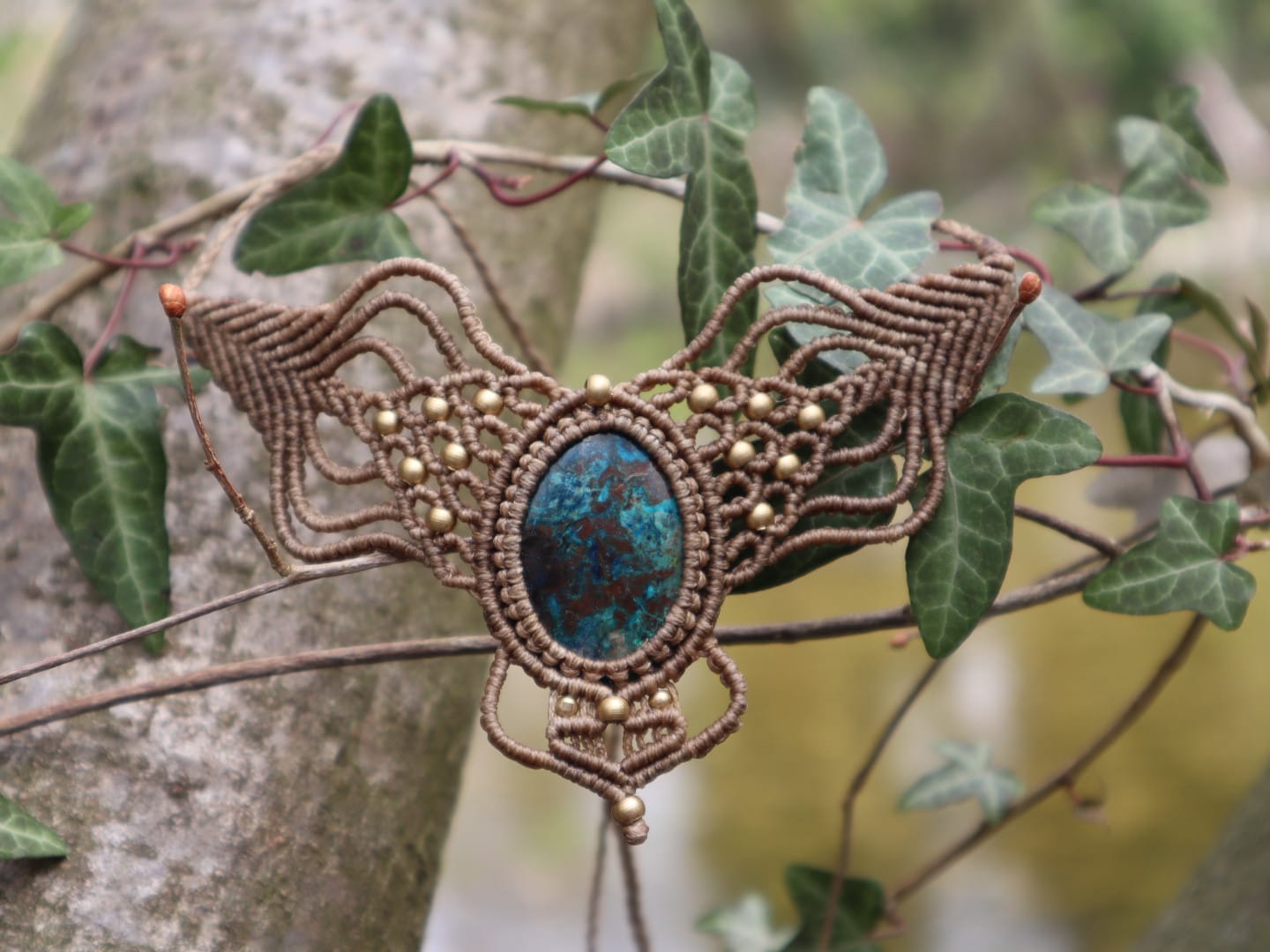 Beiges Makramee Collier