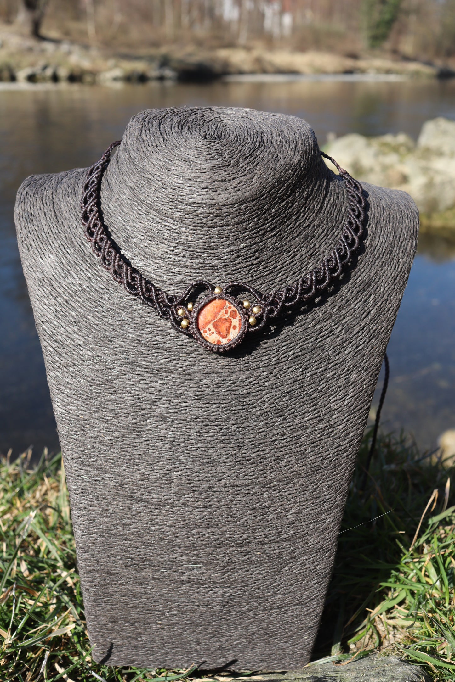 Makarameechoker und Tiara mit Bilderjaspis