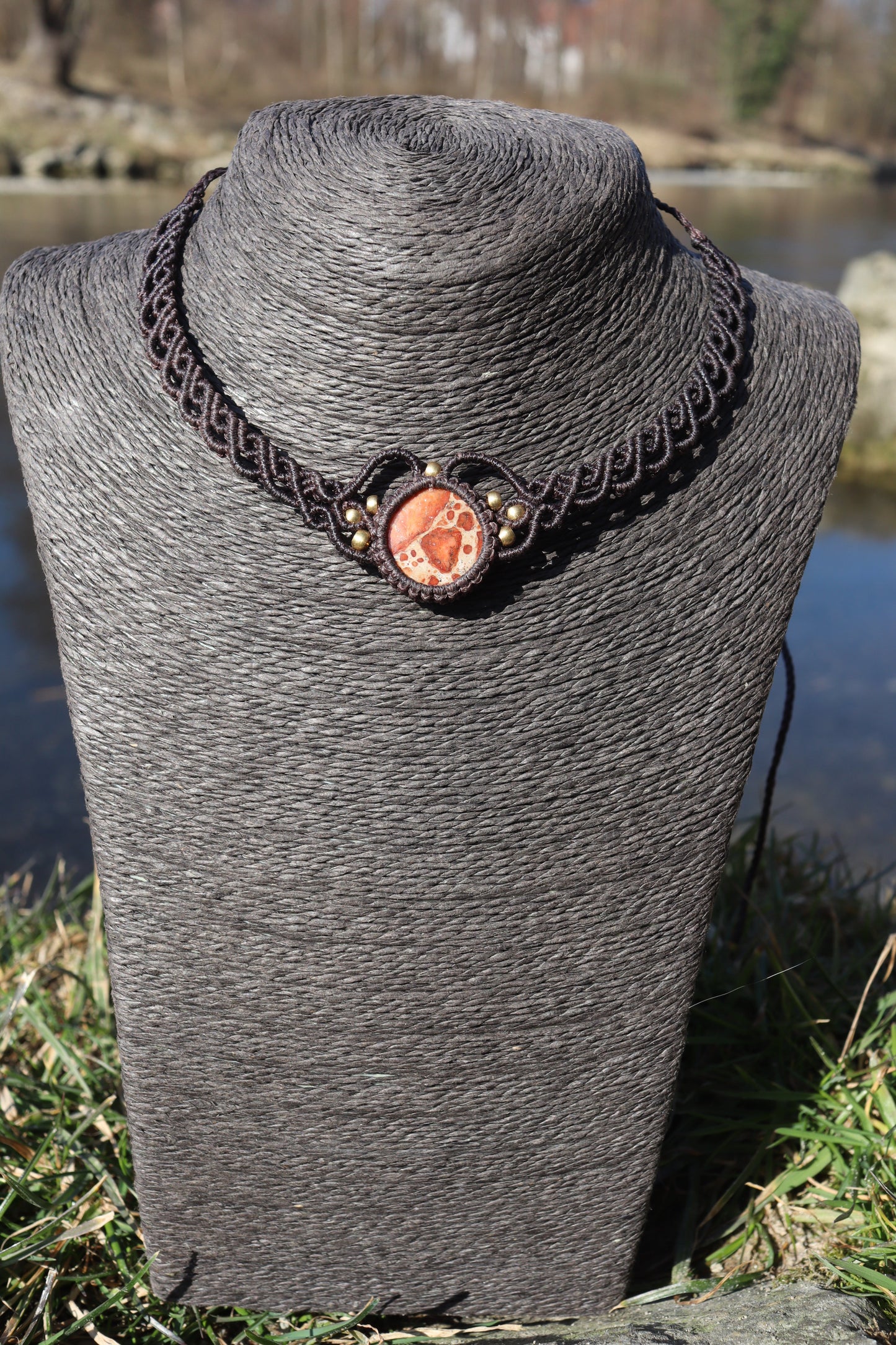 Makarameechoker und Tiara mit Bilderjaspis
