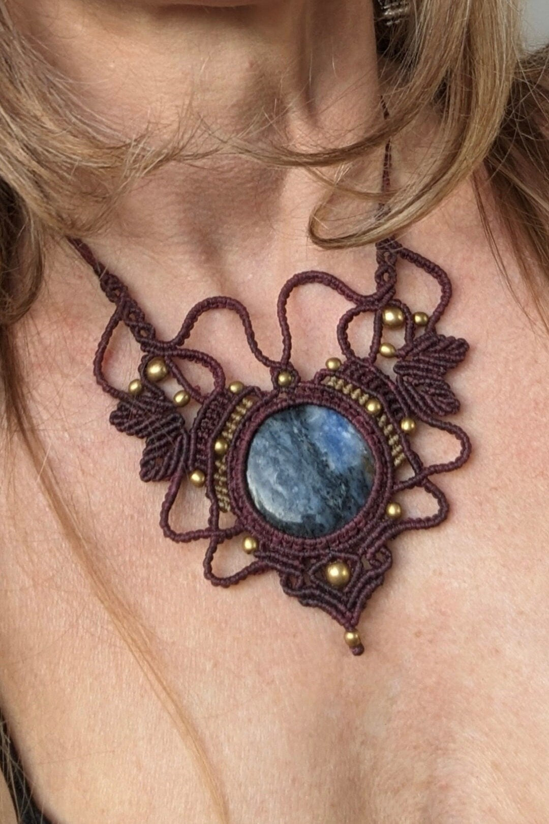 Makramee Collier mit Sodalit