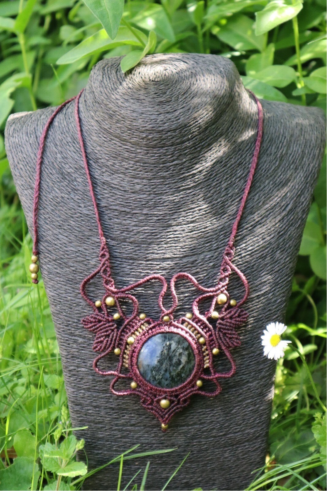 Makramee Collier mit Sodalit