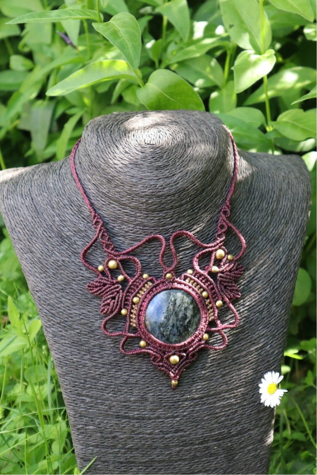 Makramee Collier mit Sodalit