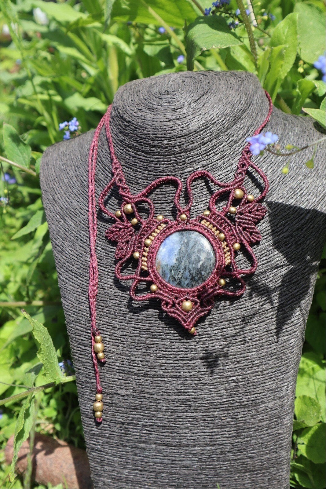 Makramee Collier mit Sodalit