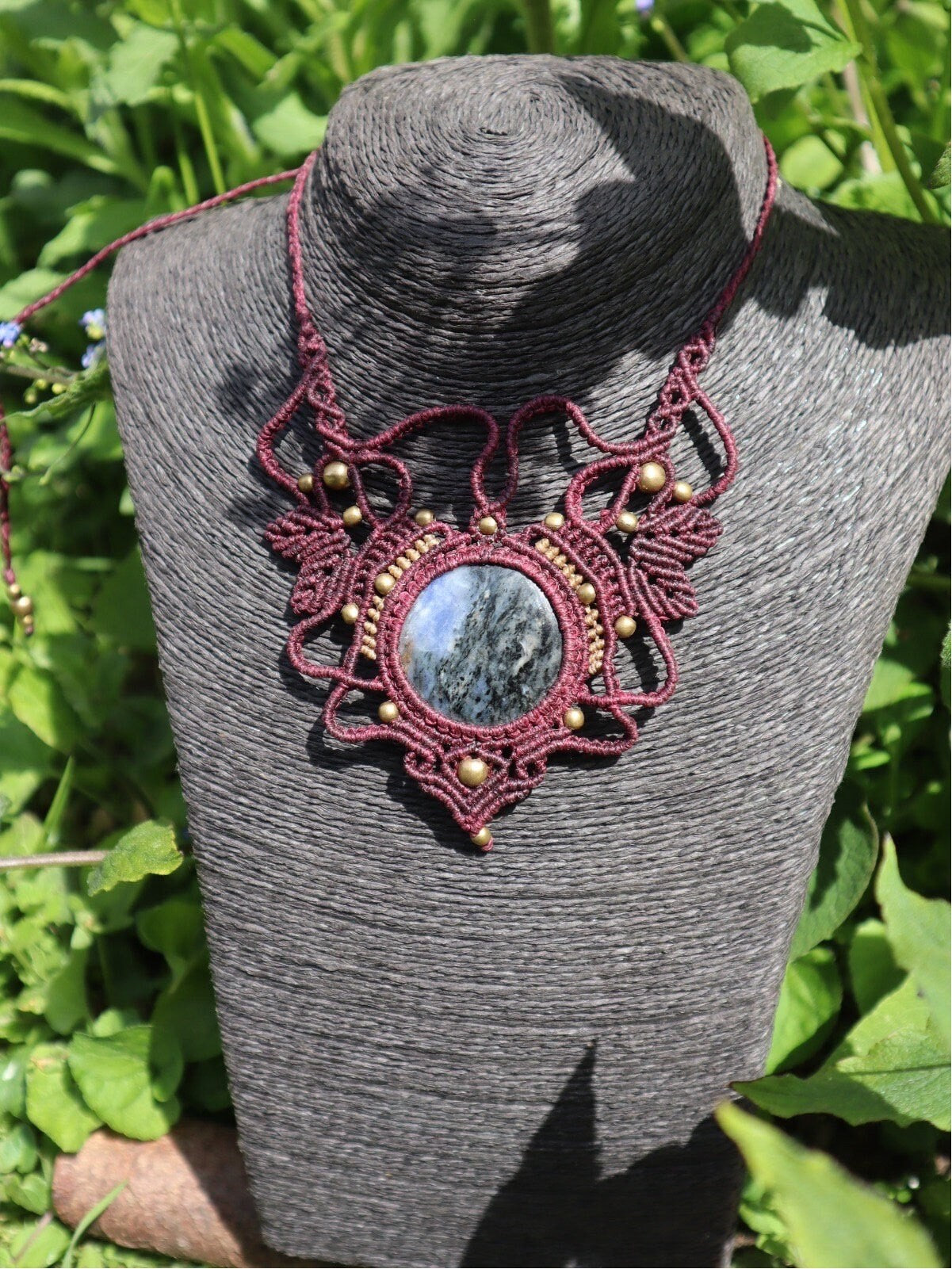 Makramee Collier mit Sodalit