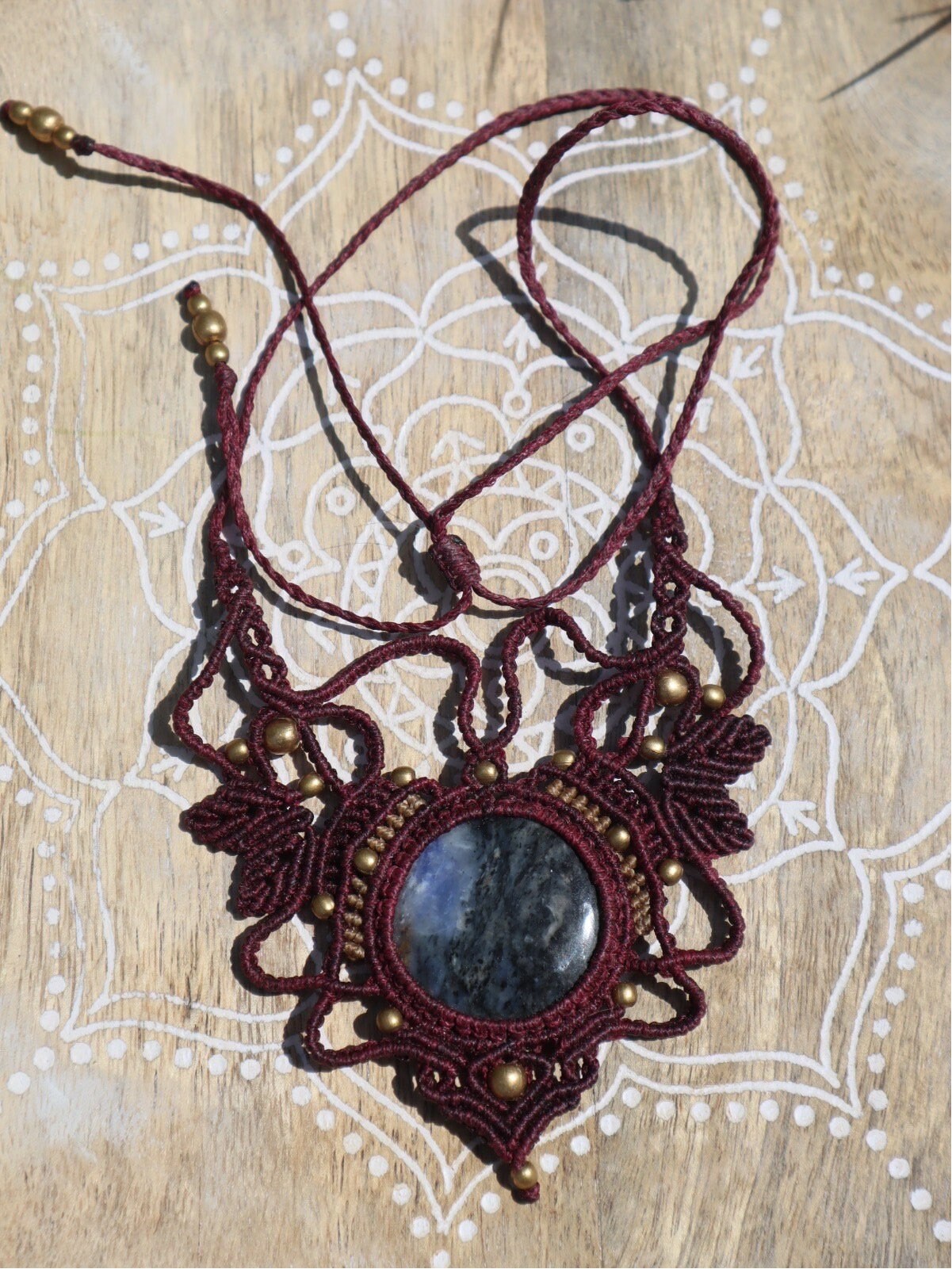 Makramee Collier mit Sodalit