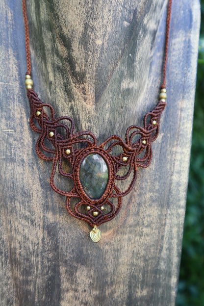 Handmade Macrame Labradorite Necklace