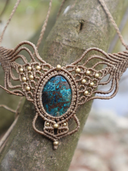Beiges Makramee Collier