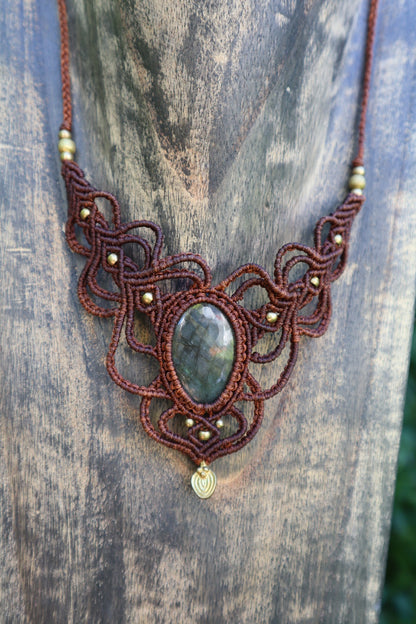 Handmade Macrame Labradorite Necklace