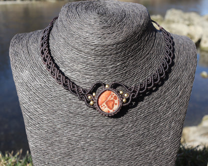 Makarameechoker und Tiara mit Bilderjaspis