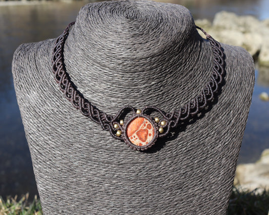 Makarameechoker und Tiara mit Bilderjaspis