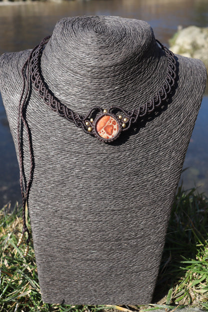 Makarameechoker und Tiara mit Bilderjaspis