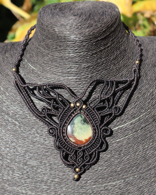 Elfencollier mit mehrfarbigem Onyx