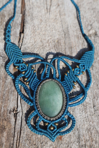 Makramee Collier mit Aventurin