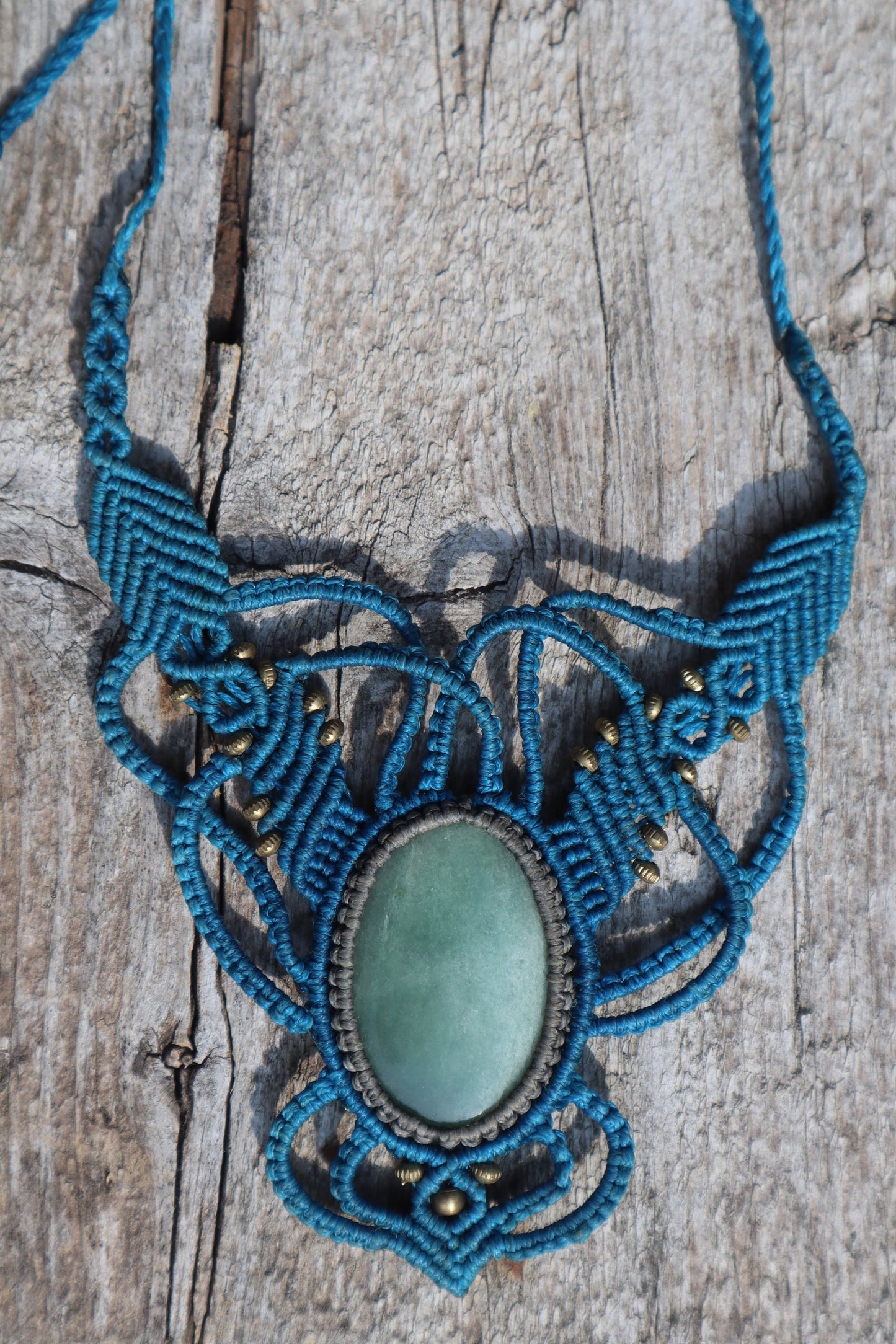 Makramee Collier mit Aventurin