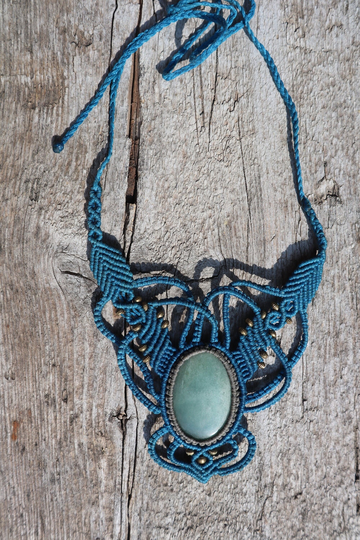 Makramee Collier mit Aventurin