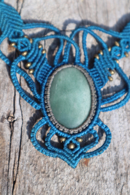 Makramee Collier mit Aventurin