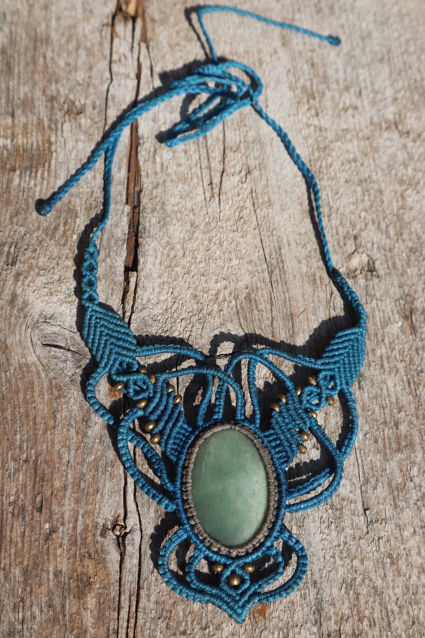 Makramee Collier mit Aventurin