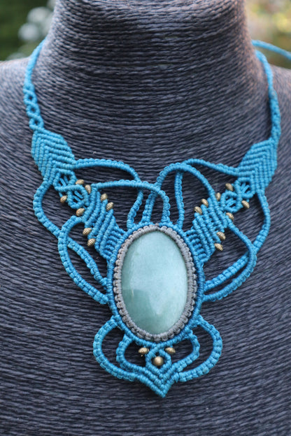Makramee Collier mit Aventurin