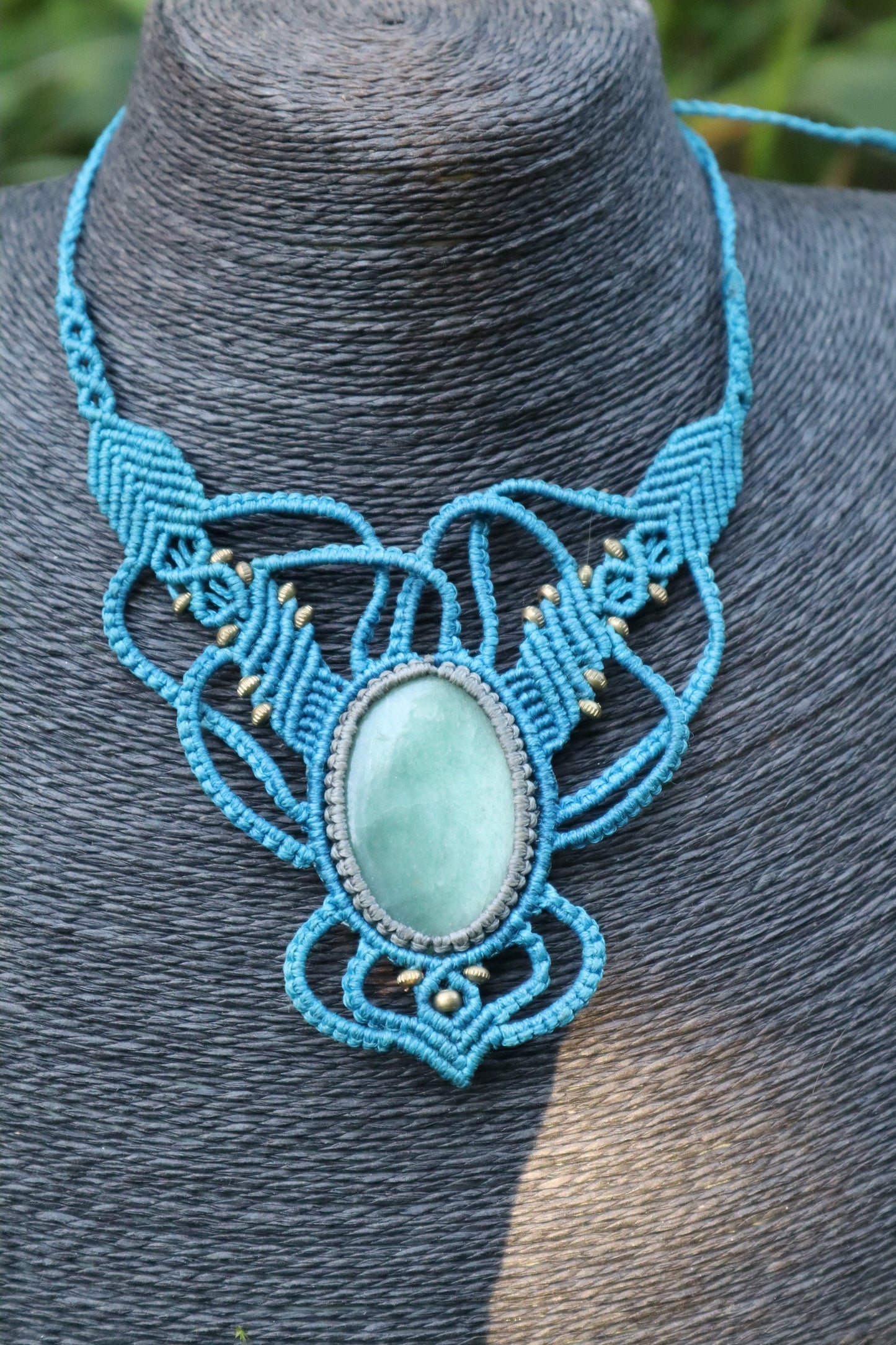Makramee Collier mit Aventurin
