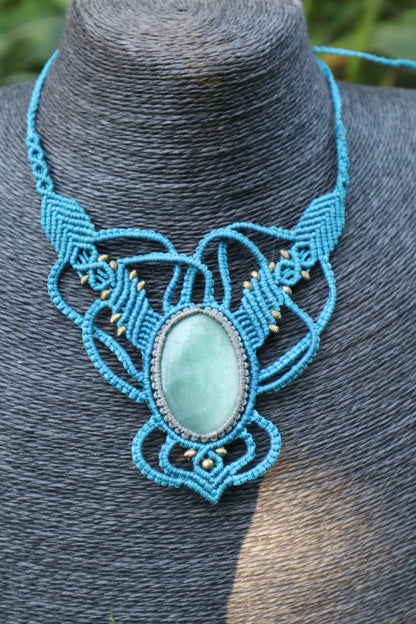 Makramee Collier mit Aventurin