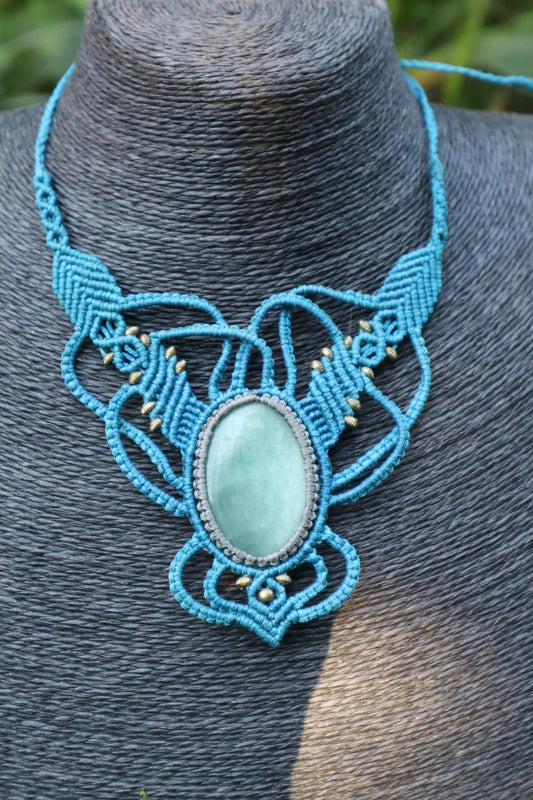 Makramee Collier mit Aventurin