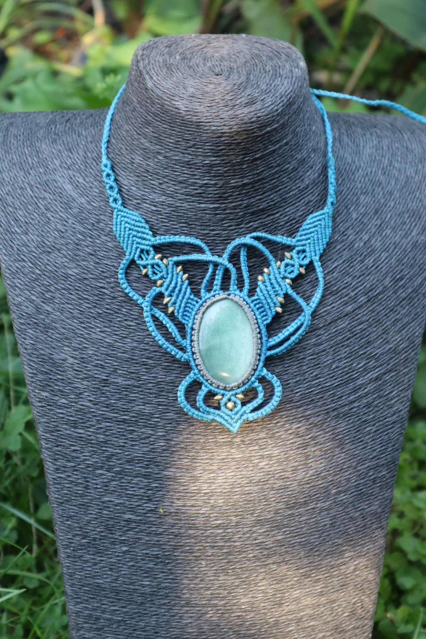 Makramee Collier mit Aventurin
