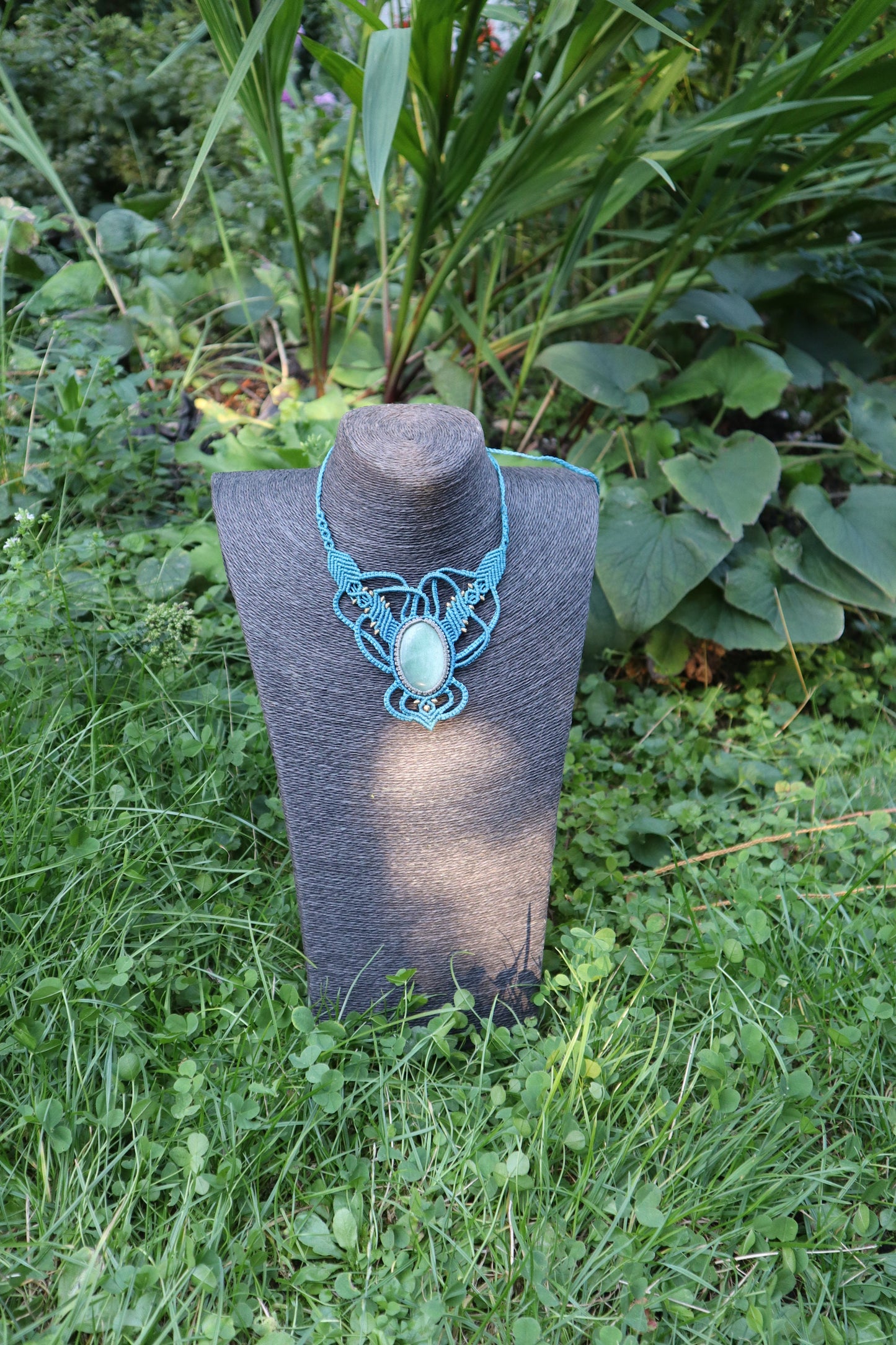 Makramee Collier mit Aventurin