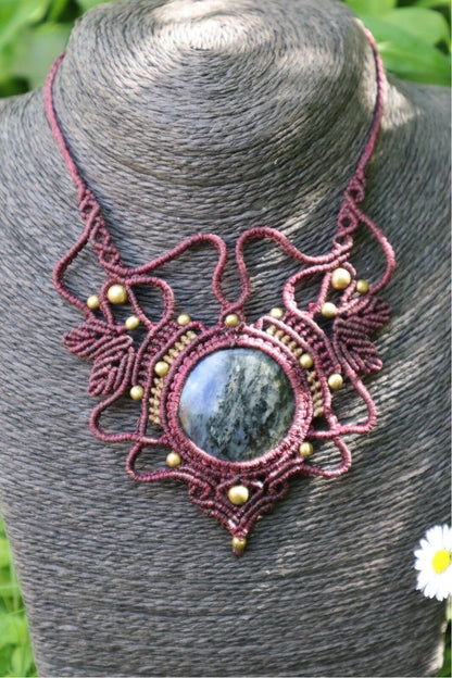 Makramee Collier mit Sodalit