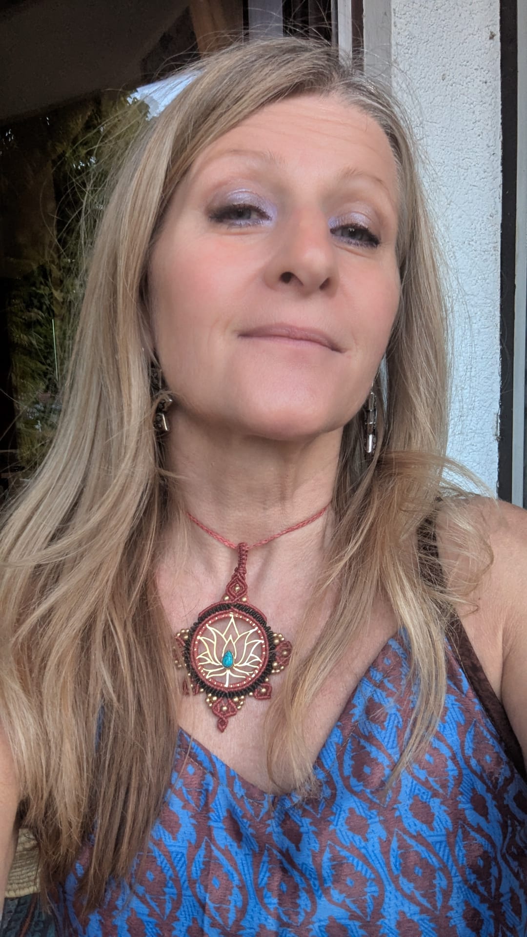 Lotos Mandala Kette mit Türkis,